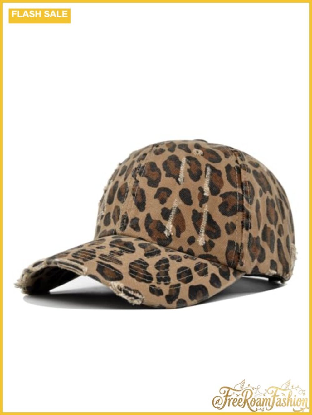 Leopard Print Baseball Cap Adjustable Cotton Sun Protection Hat